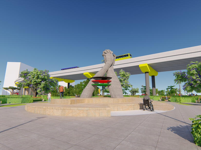 Main Sculpture depicting unity of the Kenyan People